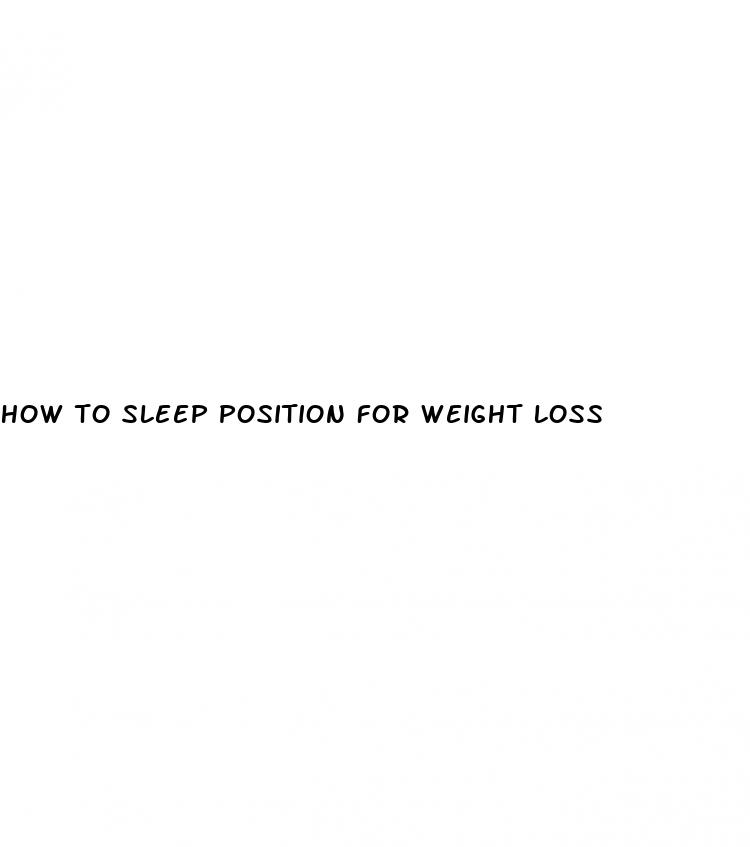 how to sleep position for weight loss