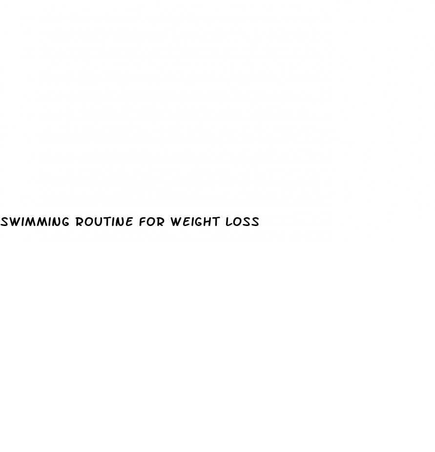swimming routine for weight loss