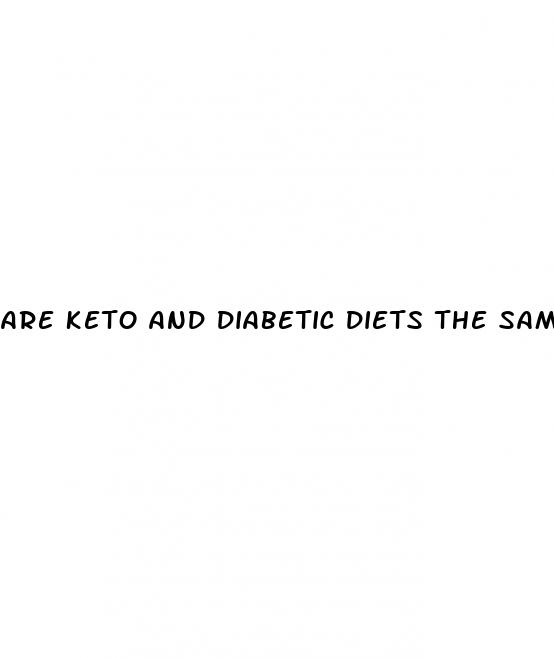 are keto and diabetic diets the same