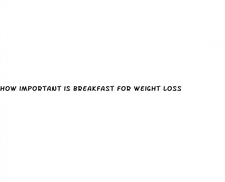 how important is breakfast for weight loss