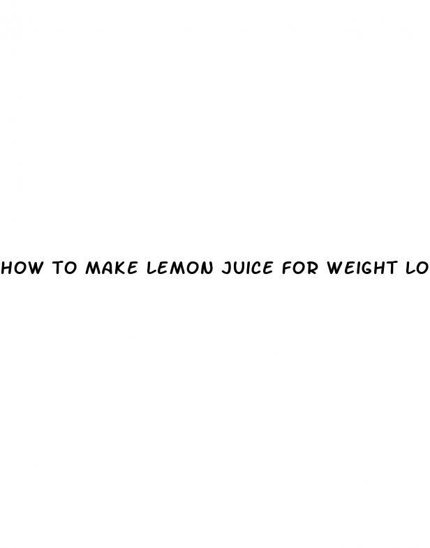 how to make lemon juice for weight loss