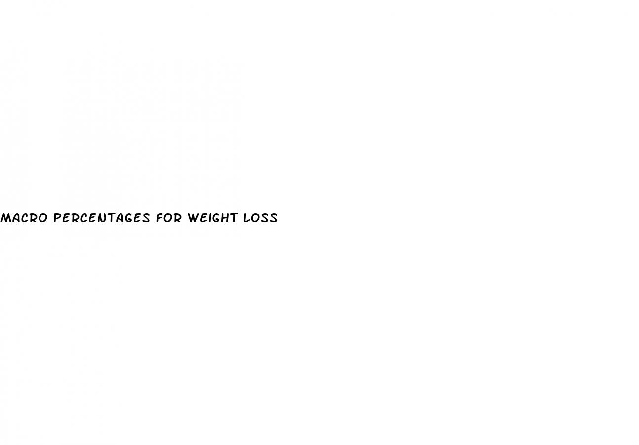 macro percentages for weight loss