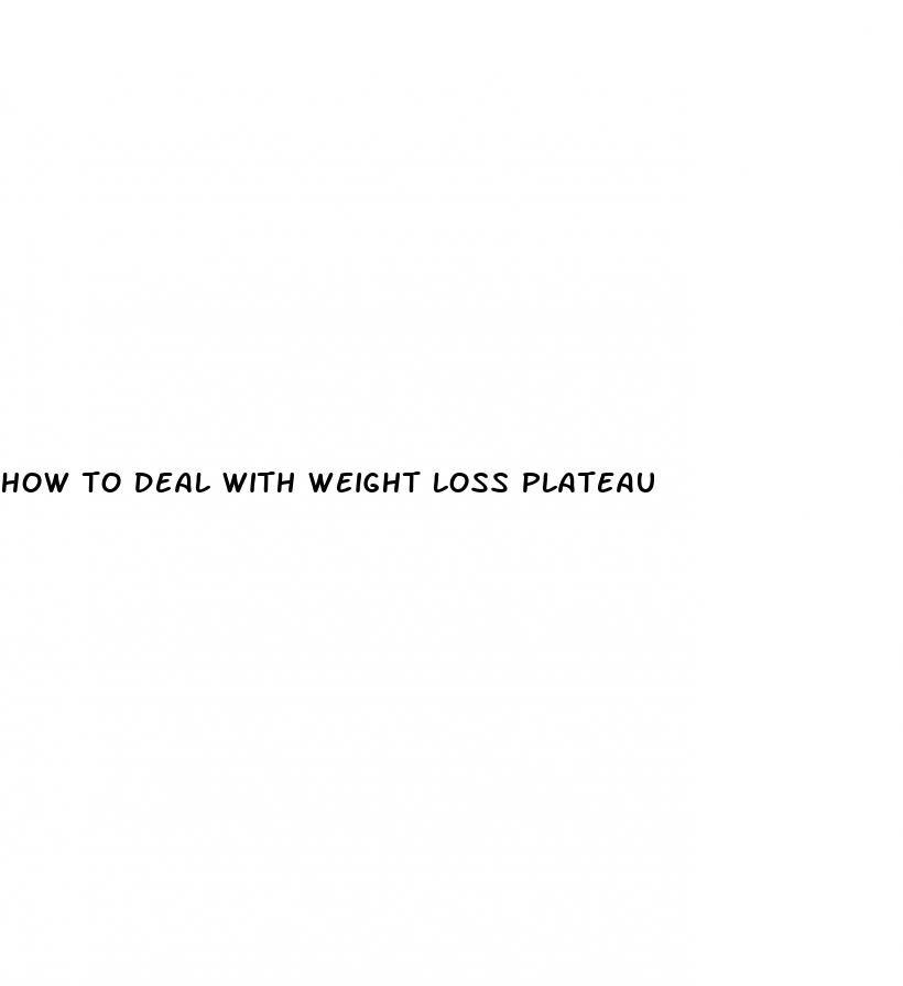 how to deal with weight loss plateau