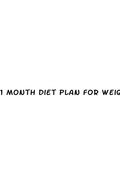 1 month diet plan for weight loss