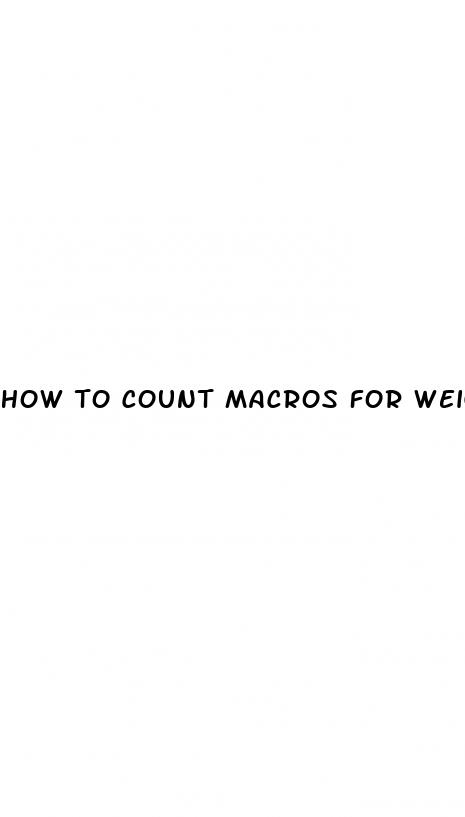 how to count macros for weight loss