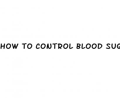 how to control blood sugar for weight loss