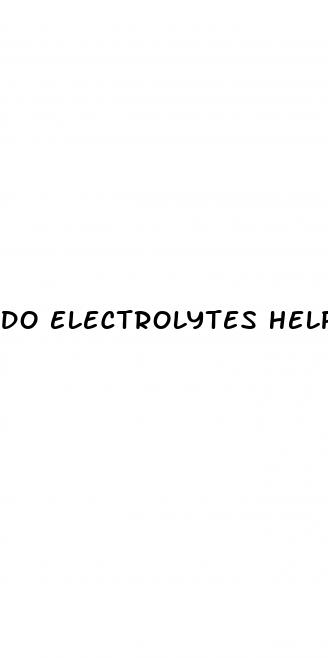 do electrolytes help weight loss