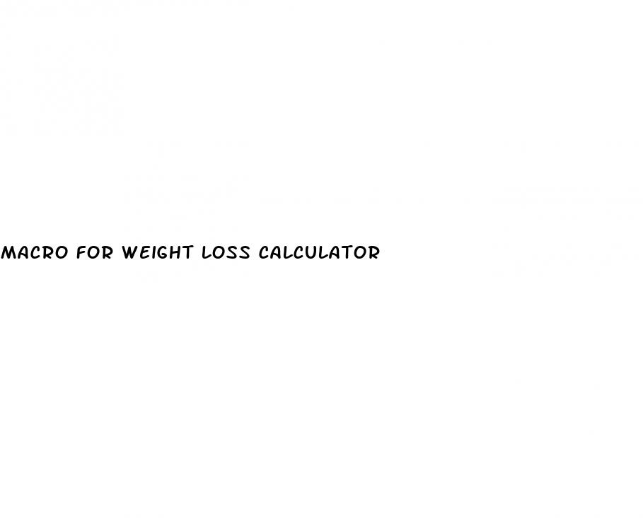 macro for weight loss calculator