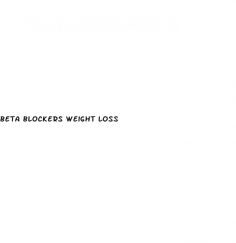 beta blockers weight loss