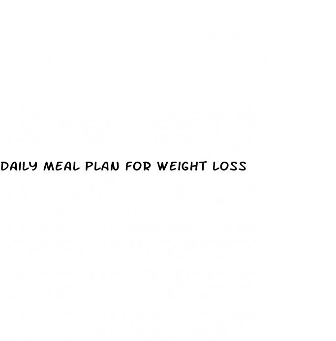 daily meal plan for weight loss