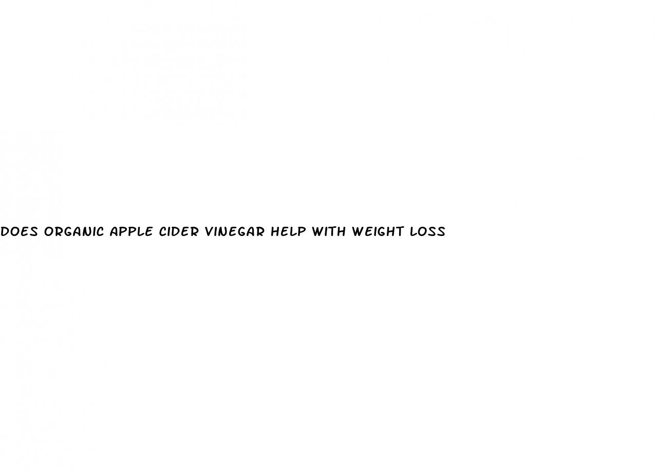 does organic apple cider vinegar help with weight loss