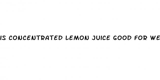 is concentrated lemon juice good for weight loss