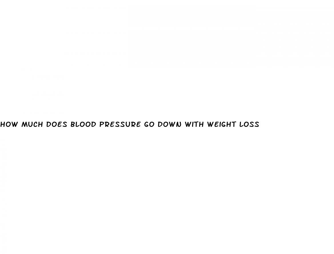 how much does blood pressure go down with weight loss