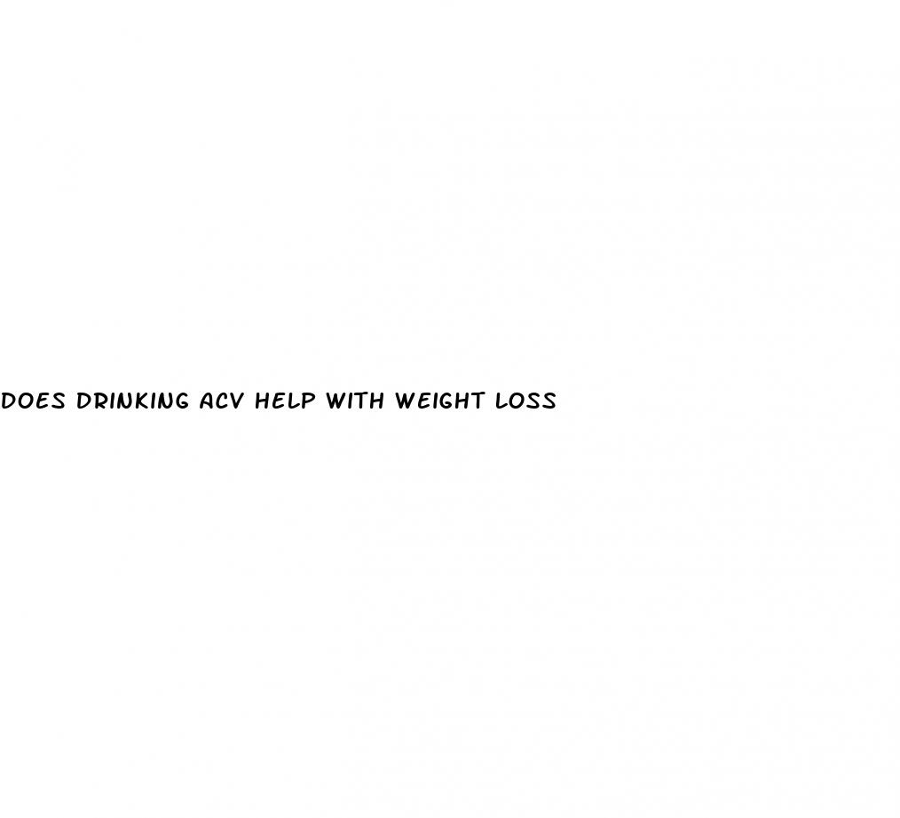 does drinking acv help with weight loss