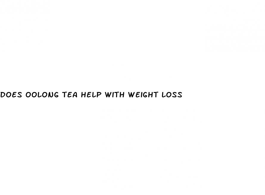 does oolong tea help with weight loss