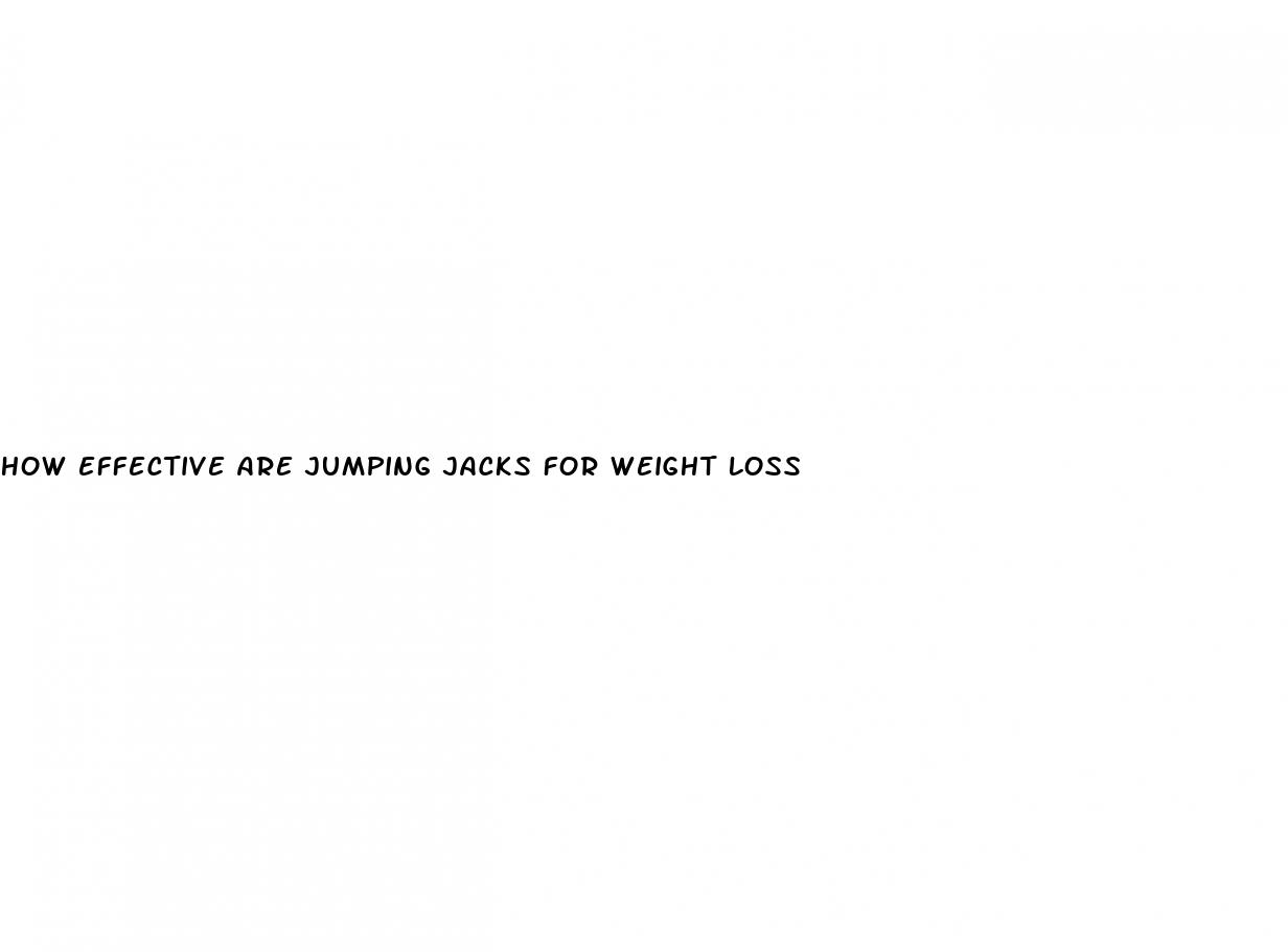 how effective are jumping jacks for weight loss