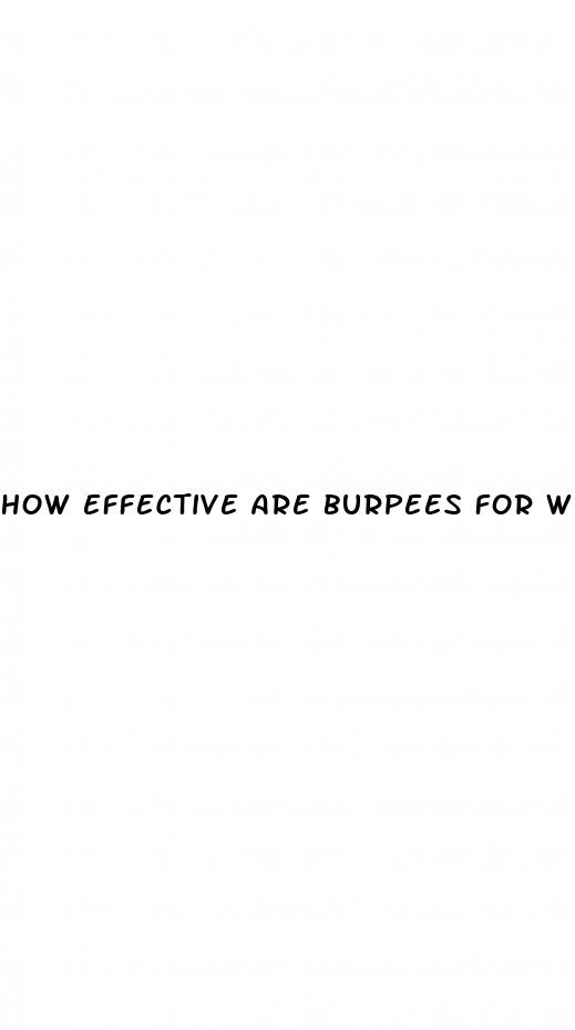 how effective are burpees for weight loss