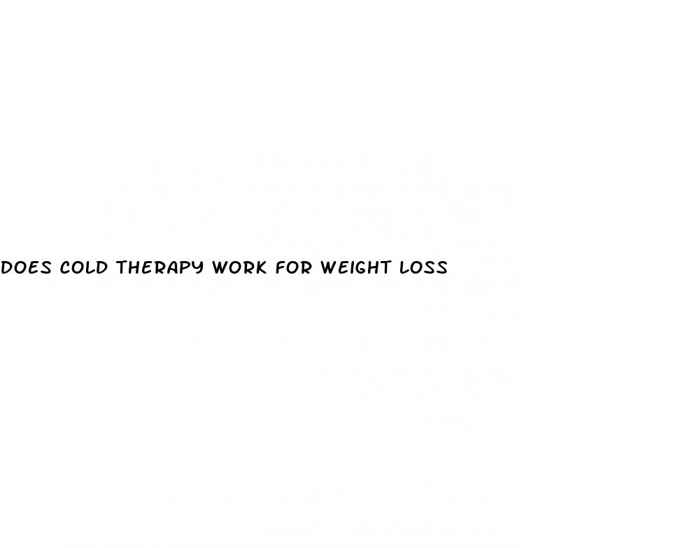 does cold therapy work for weight loss
