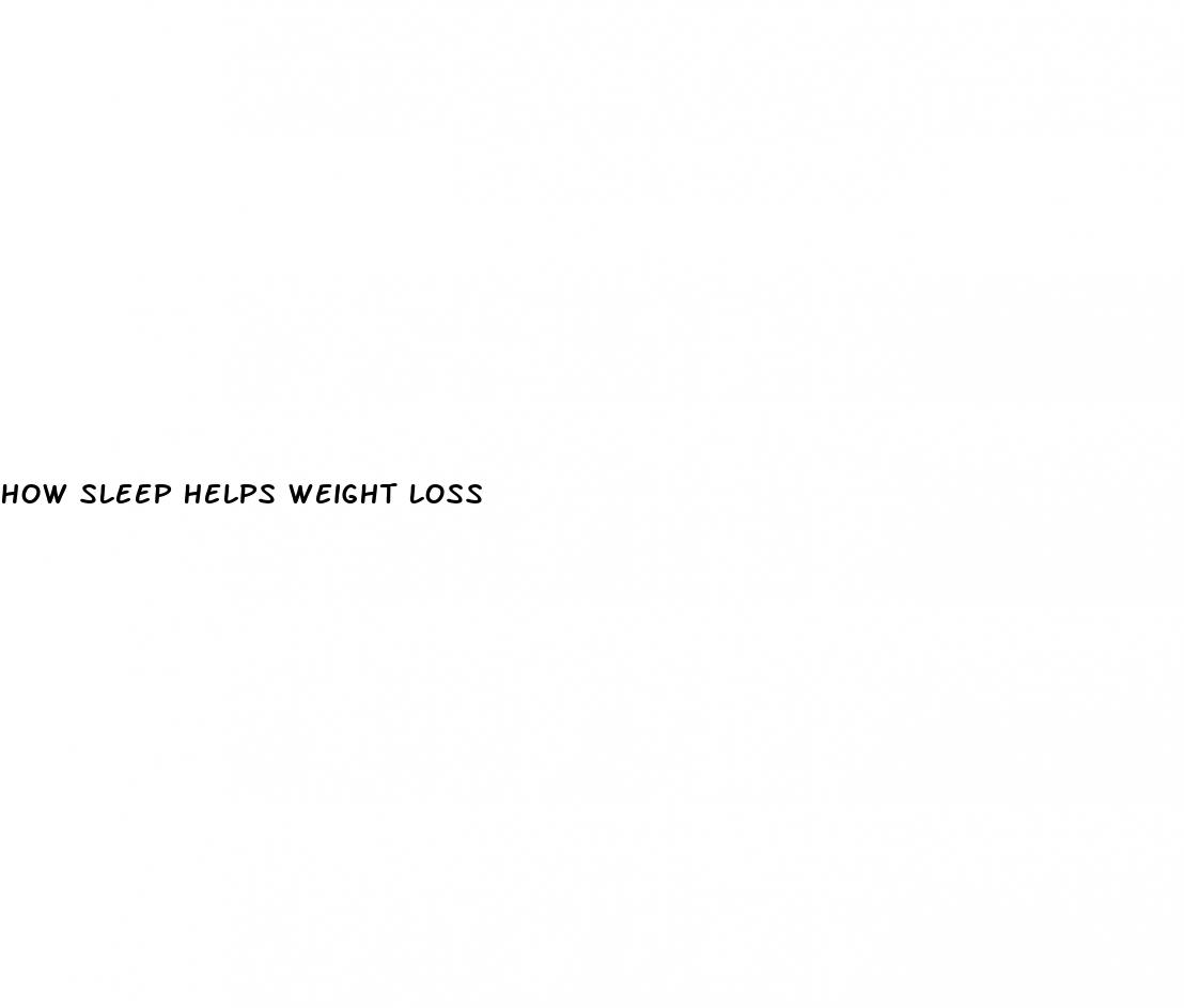 how sleep helps weight loss