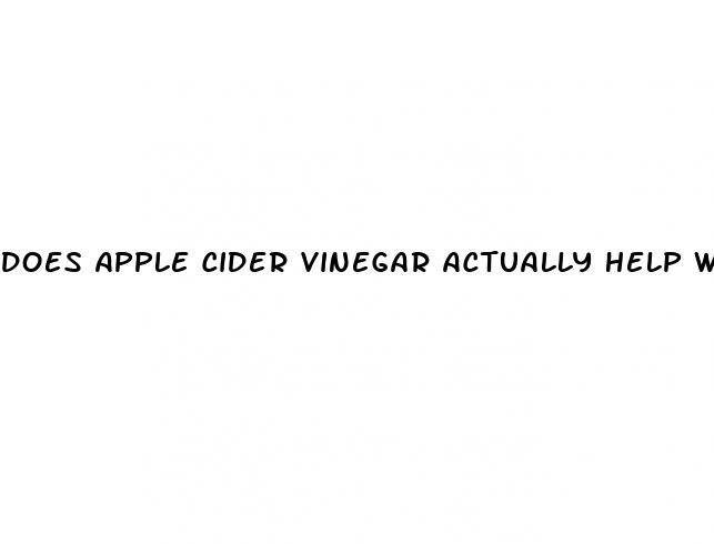 does apple cider vinegar actually help with weight loss