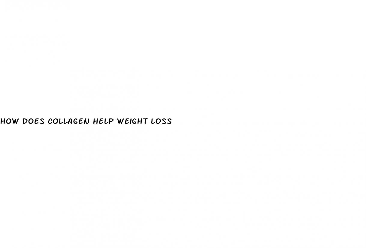 how does collagen help weight loss