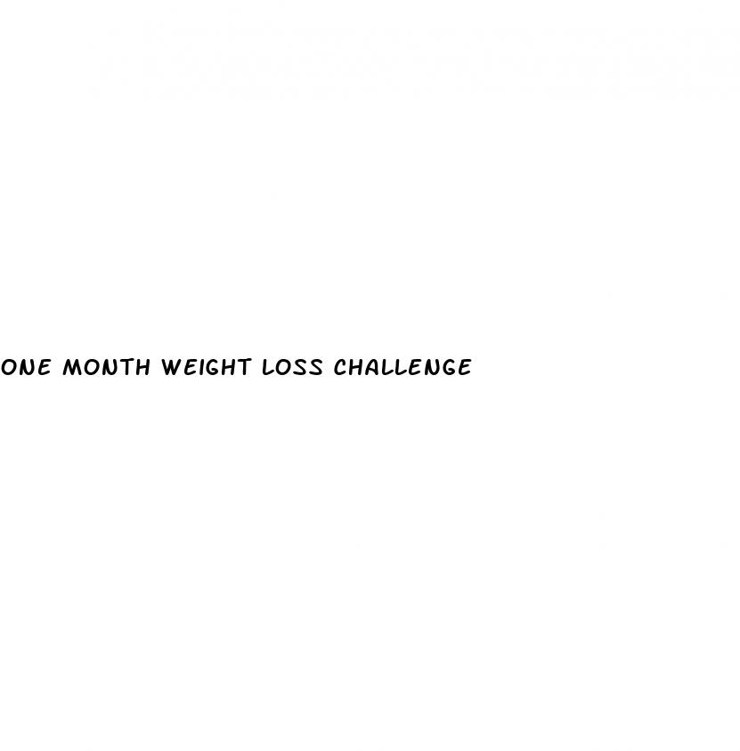 one month weight loss challenge