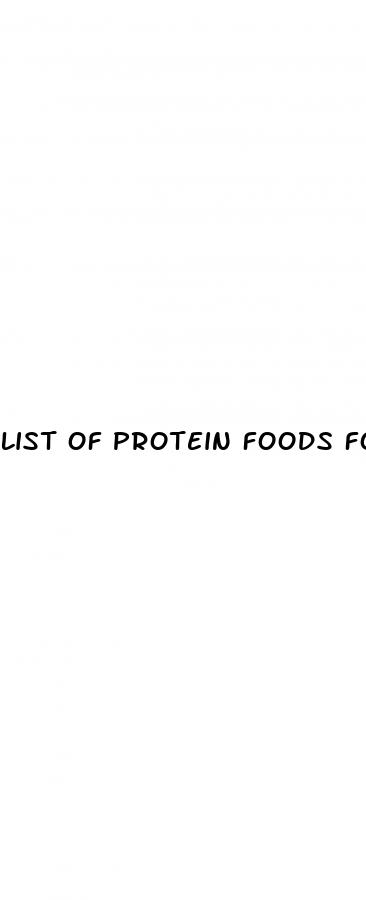 list of protein foods for weight loss