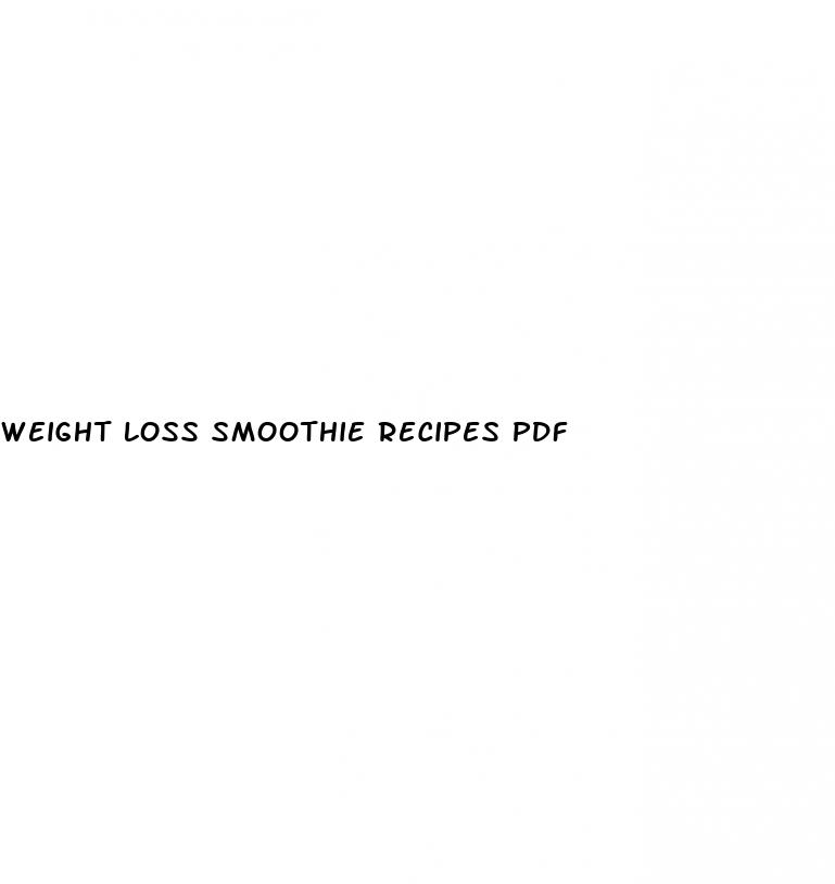 weight loss smoothie recipes pdf