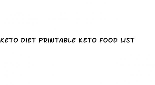 keto diet printable keto food list