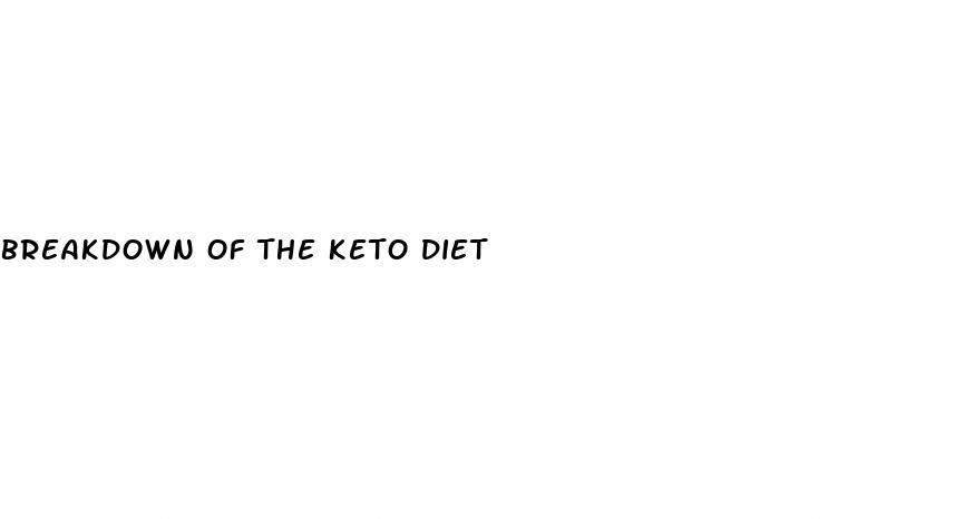 breakdown of the keto diet