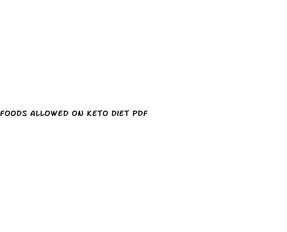 foods allowed on keto diet pdf