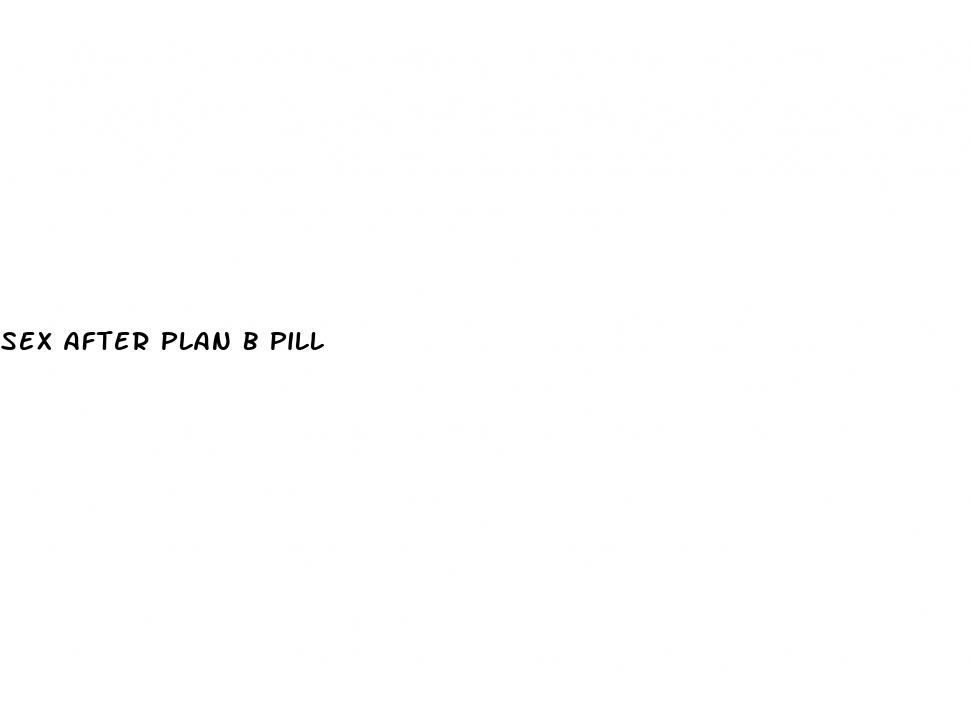 sex after plan b pill