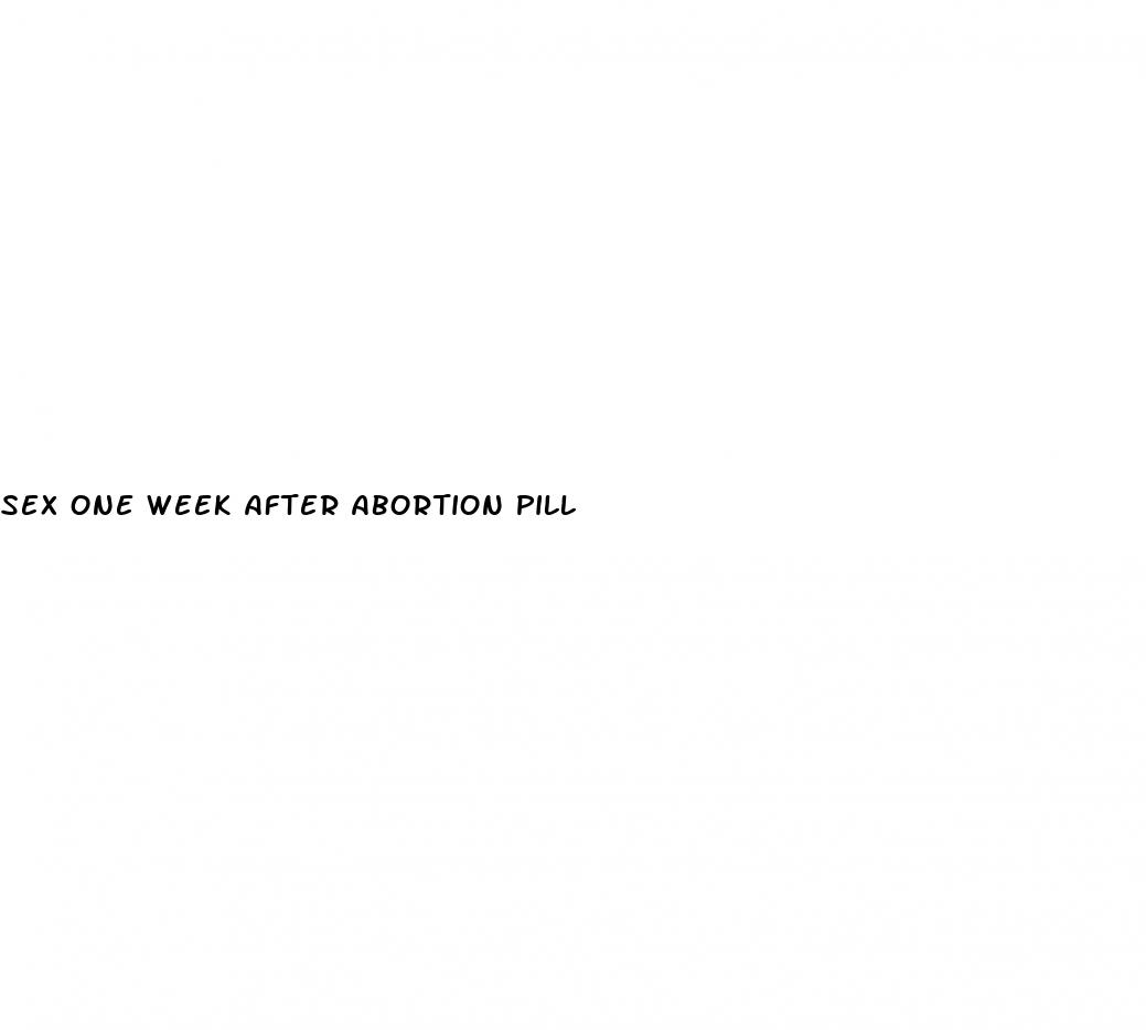 sex one week after abortion pill