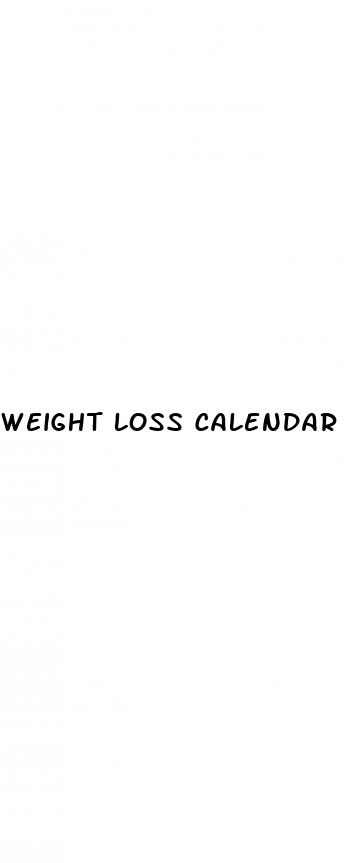 weight loss calendar