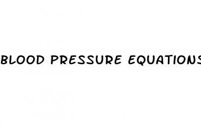 blood pressure equations
