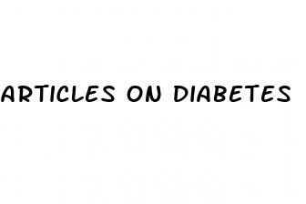 articles on diabetes