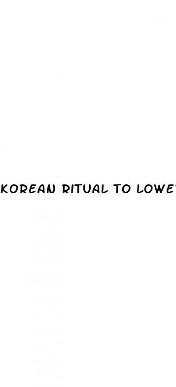 korean ritual to lower blood pressure