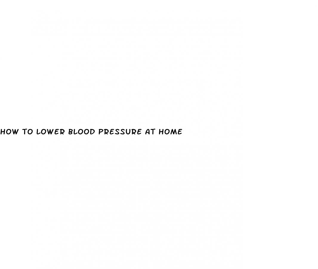 how to lower blood pressure at home