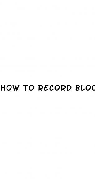 how to record blood pressure