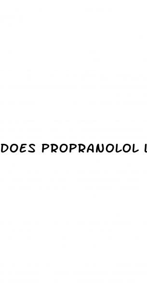 does propranolol lower blood pressure