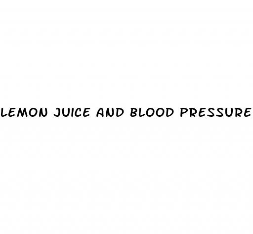 lemon juice and blood pressure