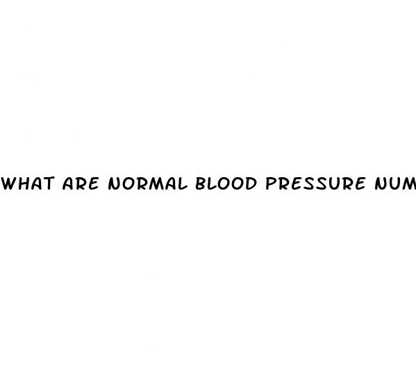what are normal blood pressure numbers