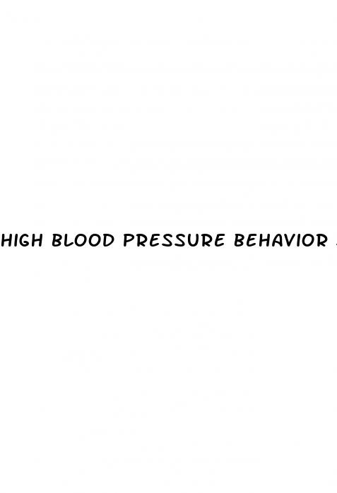 high blood pressure behavior symptoms