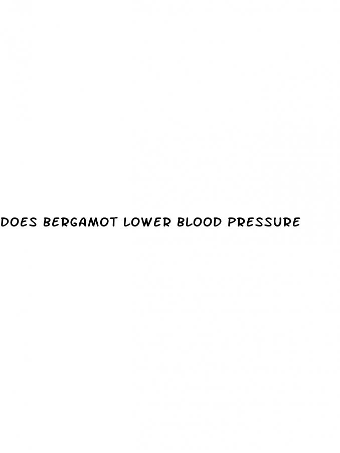 does bergamot lower blood pressure