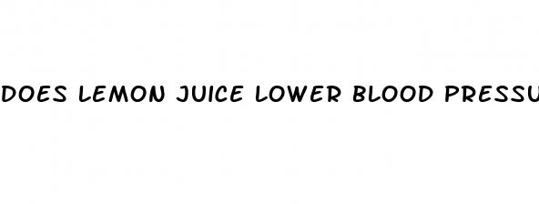 does lemon juice lower blood pressure