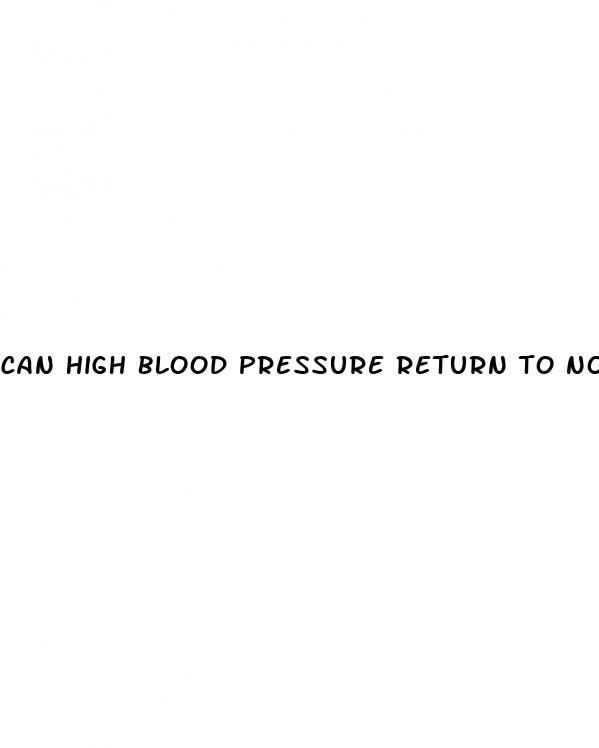 can high blood pressure return to normal without medication