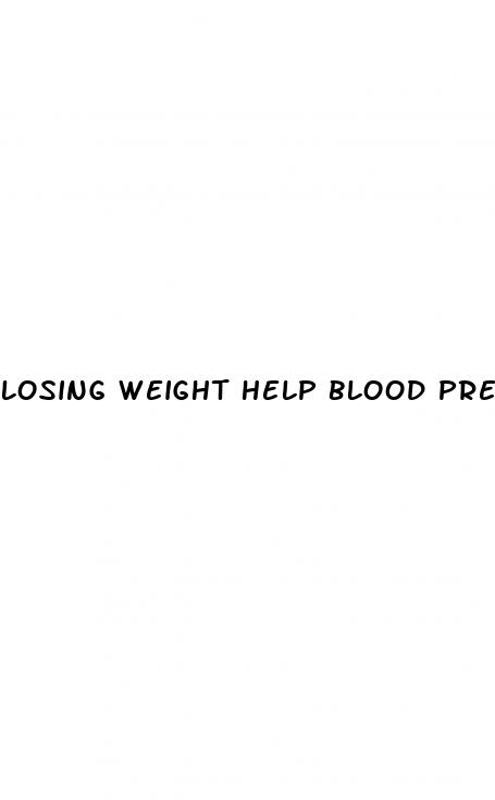 losing weight help blood pressure
