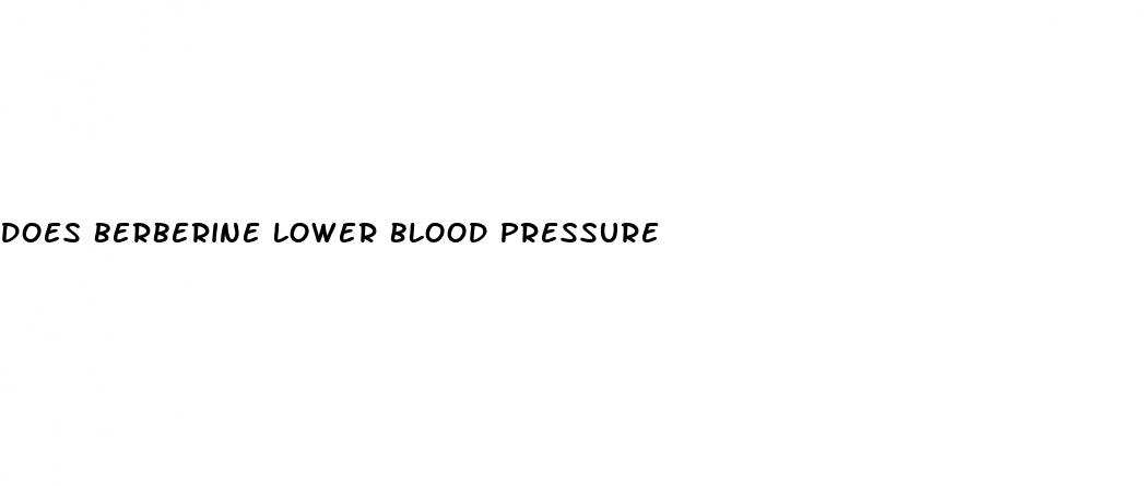 does berberine lower blood pressure
