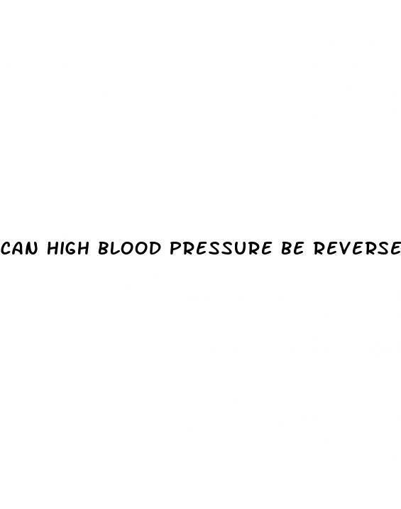 can high blood pressure be reversed without medication