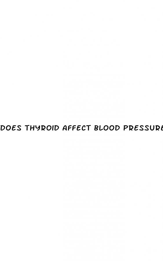 does thyroid affect blood pressure